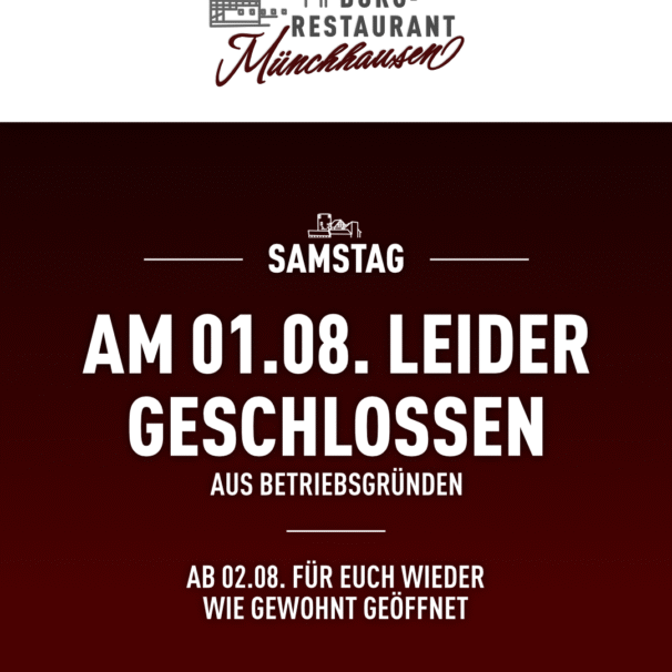01.08. Geschlossen